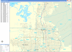 Salt Lake City Wall Map Basic Style 2024